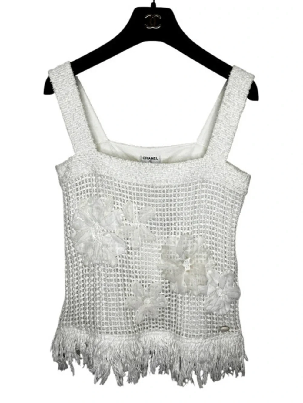 Chanel 2015 Floral Print Tweed Top